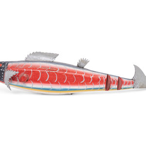 A Carved and Polychrome Painted Fish
Length