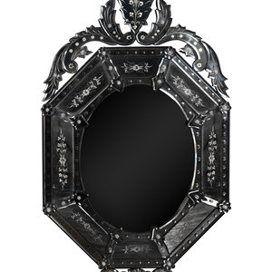 A Venetian Etched Glass Mirror 20th 346660