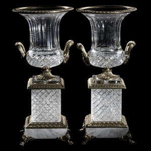 A Pair of Empire Style Gilt Bronze,
