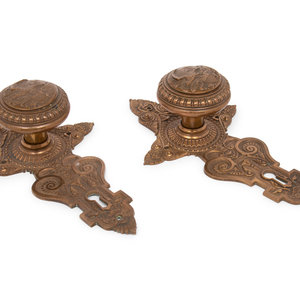A Pair of Bronze Doorknobs from the