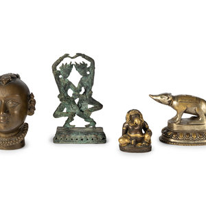 Four Indian Bronze Figures
Height