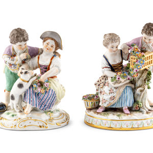 Two Meissen Porcelain Figural Groups Late 3466ca