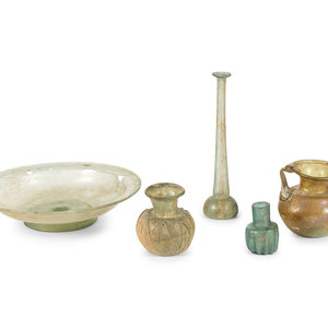 Five Roman and Islamic Glass Vessels
Circa