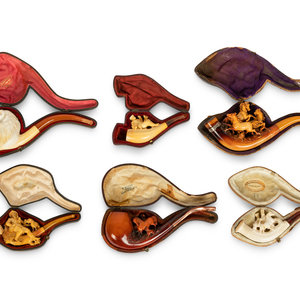A Group of Six Carved Meerschaum 346700