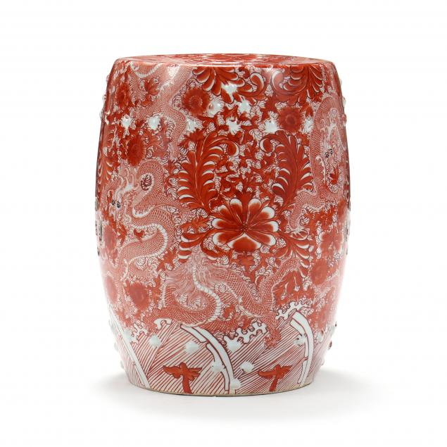 A CHINESE PORCELAIN STOOL WITH