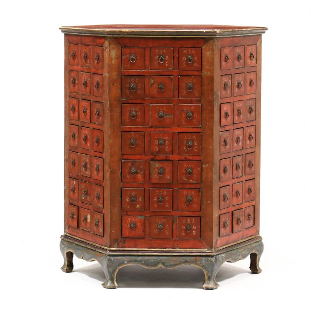 AN UNUSUAL CHINESE HEXAGONAL APOTHECARY 34671f