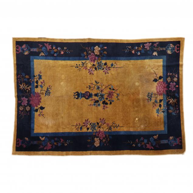 CHINESE ART DECO RUG Gold field
