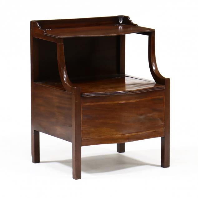 GEORGE III MAHOGANY INLAID BEDSIDE