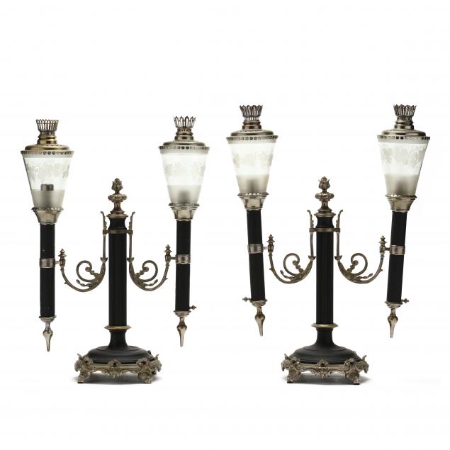 PAIR OF ANTIQUE DOUBLE ARM ARGAND 346760