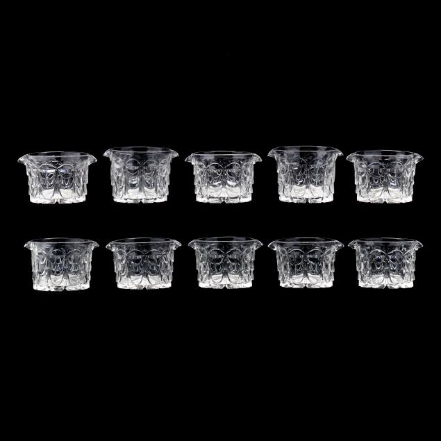 A GROUP OF TEN ANTIQUE GLASS WINE