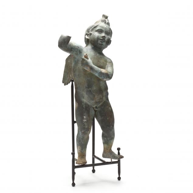 ANTIQUE CONTINENTAL LEAD STATUE 346791