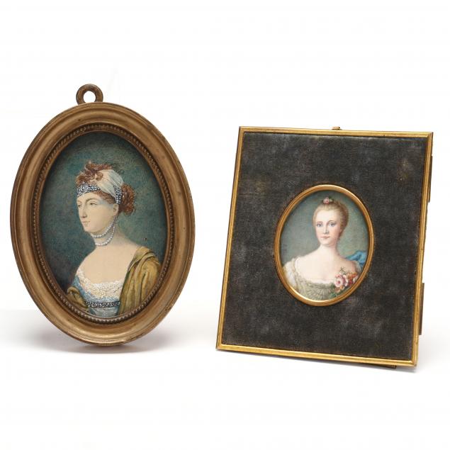 TWO ANTIQUE CONTINENTAL PORTRAIT 3467e6