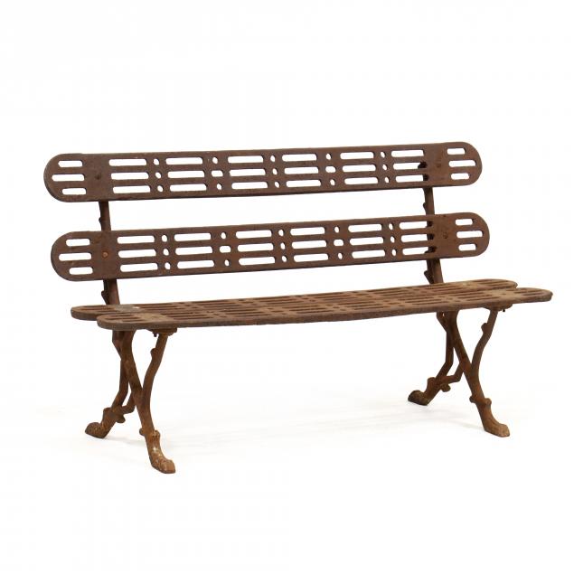 VINTAGE FRENCH IRON GARDEN BENCH 34683c