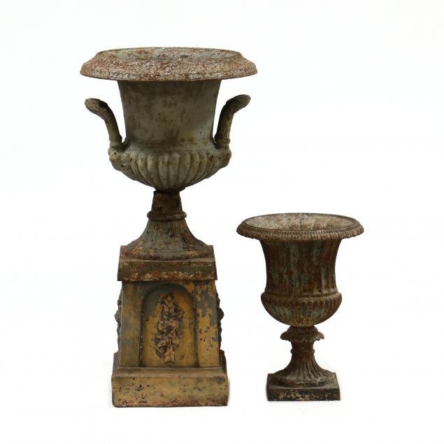 TWO ANTIQUE CLASSICAL STYLE CAST 34683e