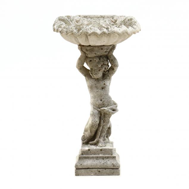 PUTTI AND SHELL CAST STONE FOUNTAIN