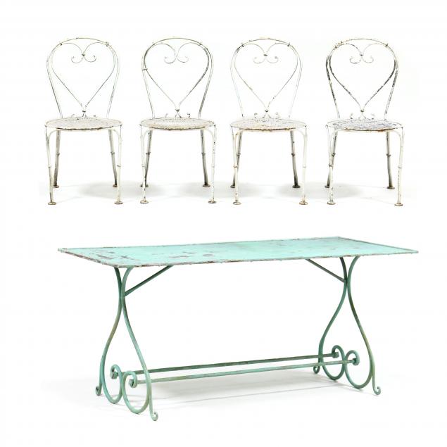 VINTAGE FRENCH PAINTED METAL BISTRO 346840