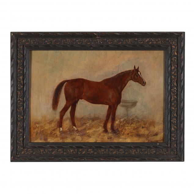 AN ANTIQUE PORTRAIT OF A THOROUGHBRED