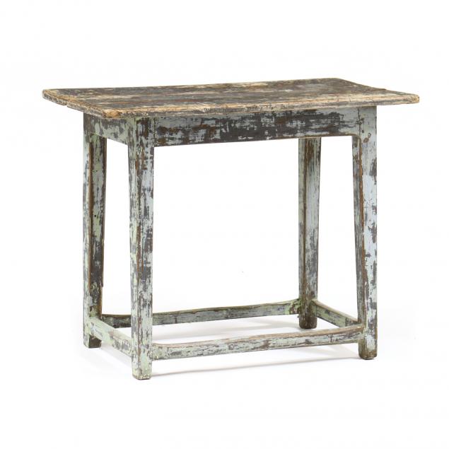 SOUTHERN PAINTED TRESTLE BASE WORK TABLE