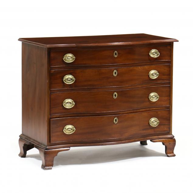 AMERICAN CHIPPENDALE MAHOGANY SERPENTINE 3468a8