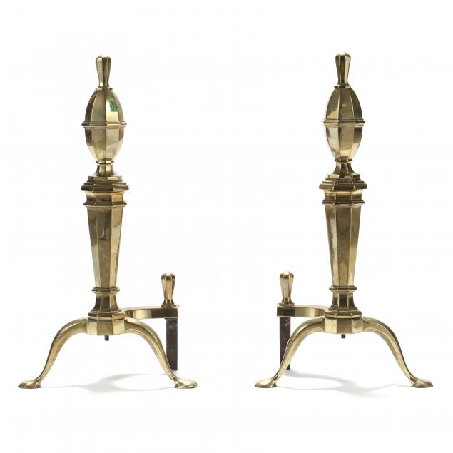 PAIR OF CHIPPENDALE STYLE BRASS