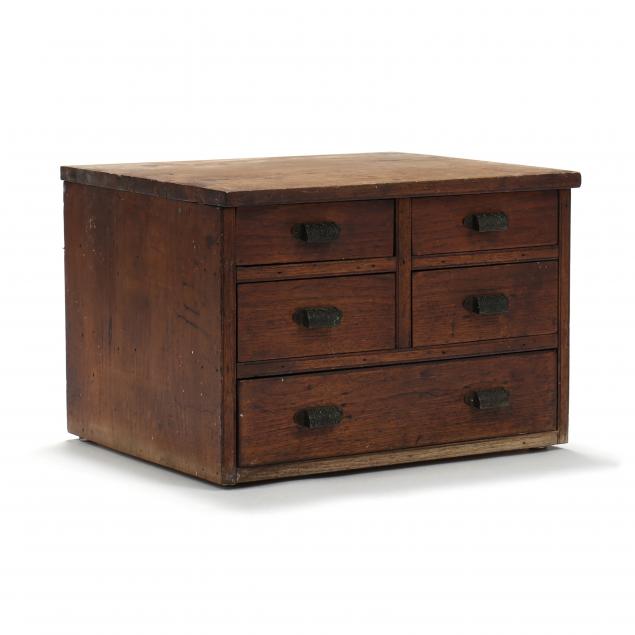 ANTIQUE WALNUT COLLECTOR S CHEST 34698f