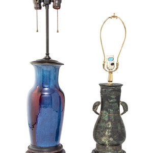 Two Chinese Lamps the first a flamb  346997