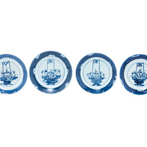 A Set of Four Chinese Blue and White