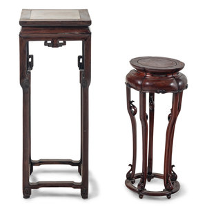 Two Chinese Hardwood Side Stands comprising 346a0d