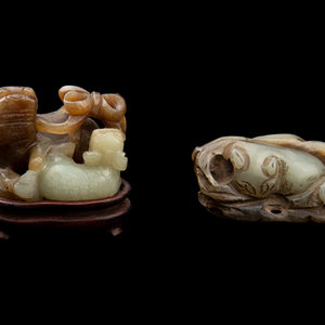 Two Chinese Jade Animal Carvings Late 346a4e