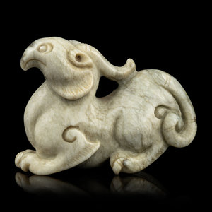 A Chinese Chicken Bone Jade Mythical