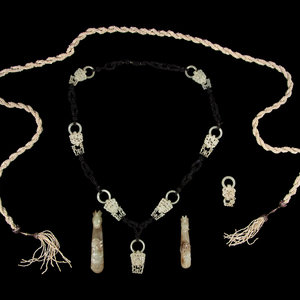 Four Chinese Carved Jade Jewelry