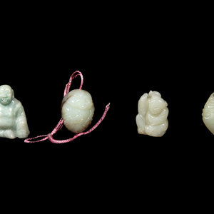 Four Chinese Jade and Jadeite Figures
19th-20th
