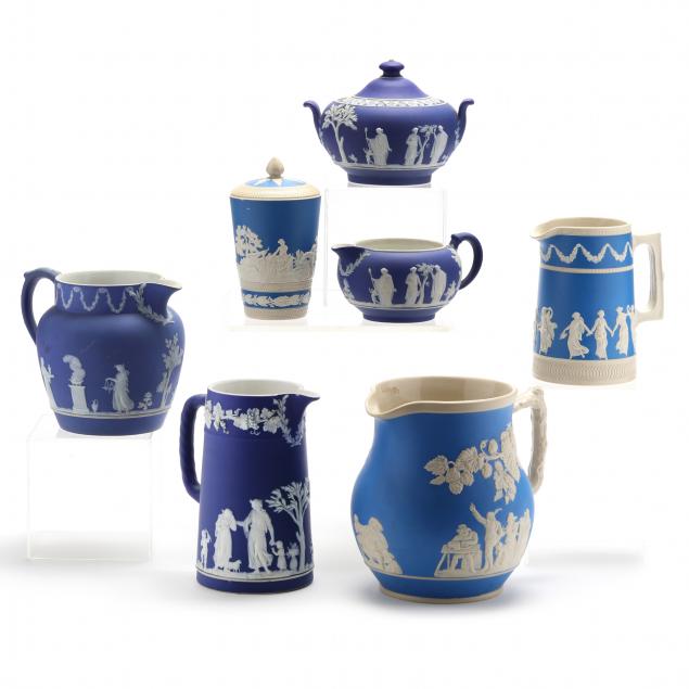 A SELECTION OF VINTAGE ENGLISH JASPERWARE