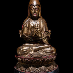 A Tibetan Gilt Lacquered Wood Figure 346abf