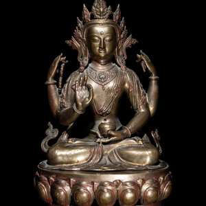 A Large Sino Tibetan Gilt Bronze 346ac3