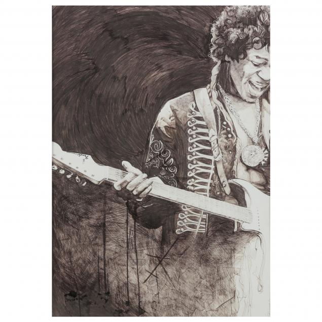 AN ARTIST SIGNED PORTRAIT OF JIMI