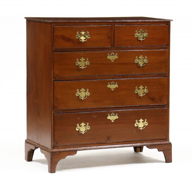 NEW ENGLAND CHIPPENDALE PINE CHEST 346b6c