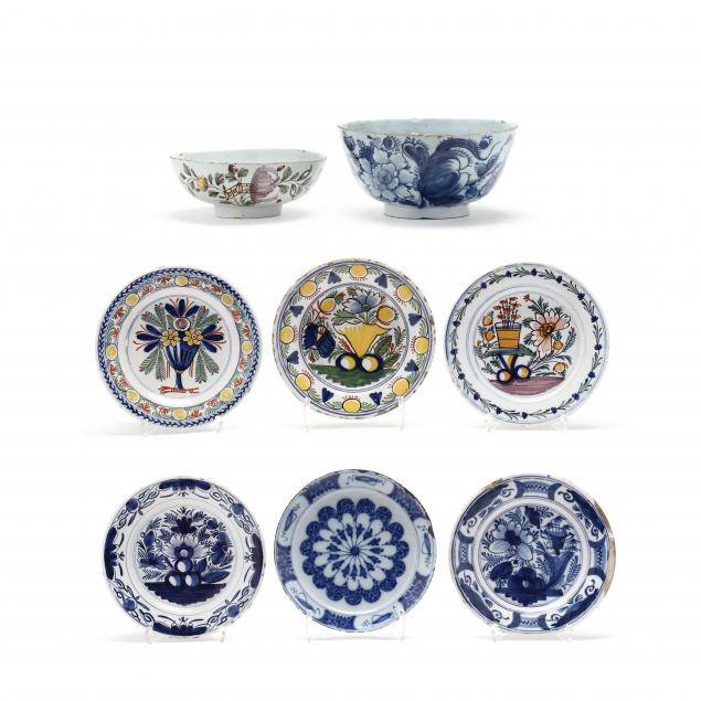 GROUP OF DELFT TABLEWARE 18th,