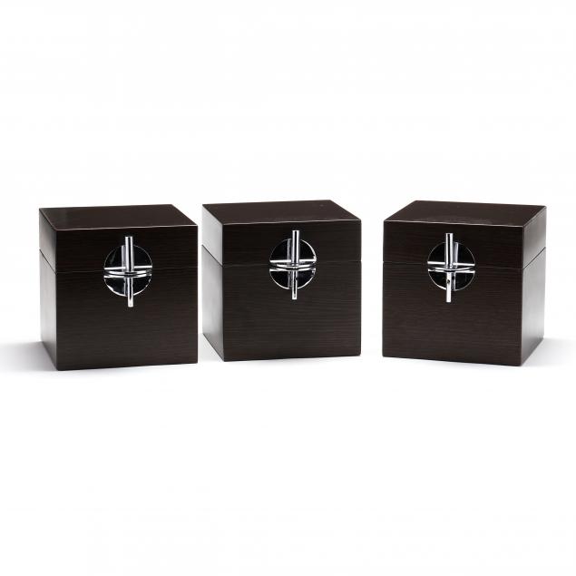 THREE CONTEMPORARY JEWELRY BOXES Exotic