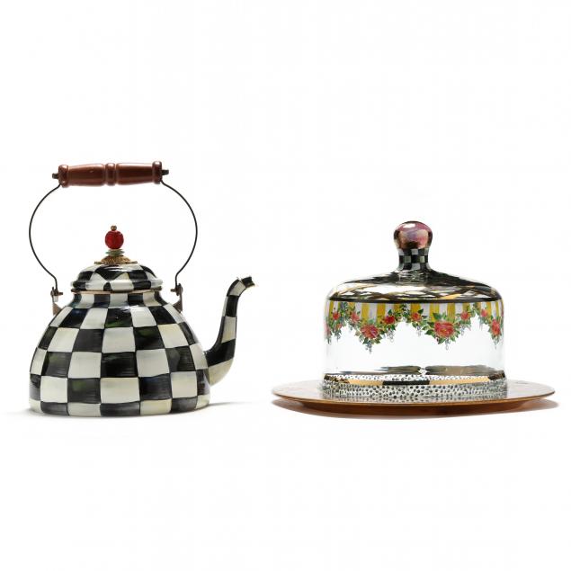 MACKENZIE-CHILDS, TEAPOT AND CAKE