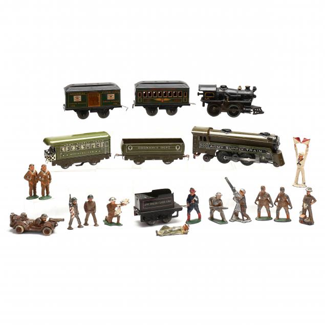 TWO PRE-WAR TINPLATE TRAIN PARTIAL SETS,