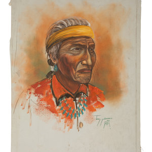 Jimmy Yellowhair Untitled 1975 pastel 346bde