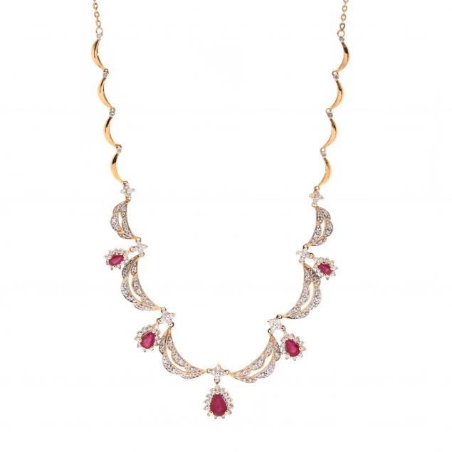 GOLD RUBY AND DIAMOND NECKLACE 346be6