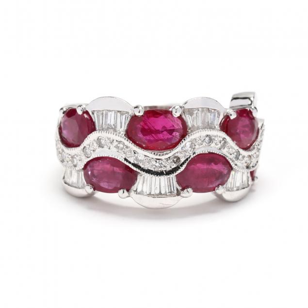 WHITE GOLD RUBY AND DIAMOND RING 346bea