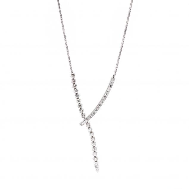 WHITE GOLD AND DIAMOND LARIAT NECKLACE 346bee