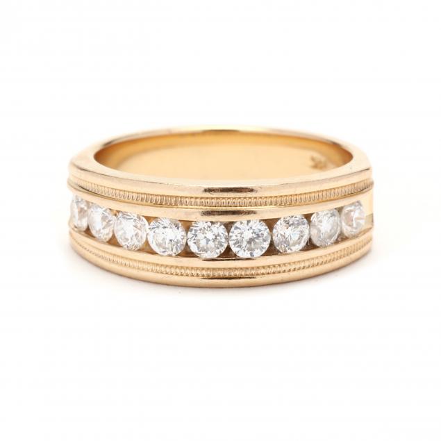 GENT'S GOLD AND DIAMOND BAND The