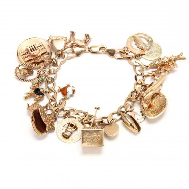 GOLD CHARM BRACELET WITH CHARMS 346c03