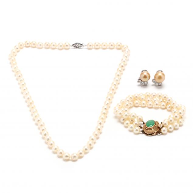 PEARL NECKLACE AND BRACELET AND 346c24