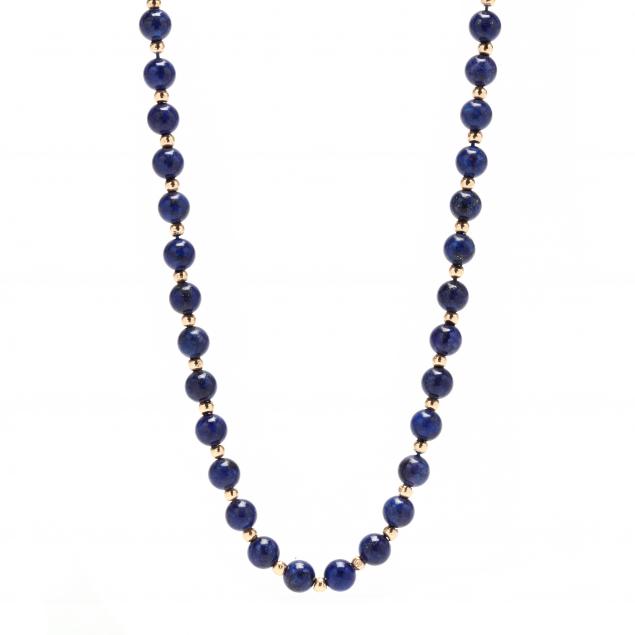 LAPIS LAZULI AND GOLD BEAD NECKLACE 346c1f