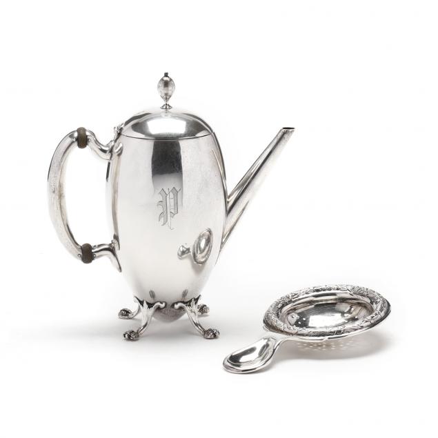 STERLING SILVER DEMITASSE POT AND 346c9d